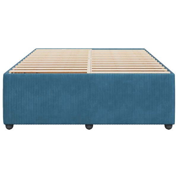 vidaXL Cadre de lit sans matelas bleu 160x200 cm velours