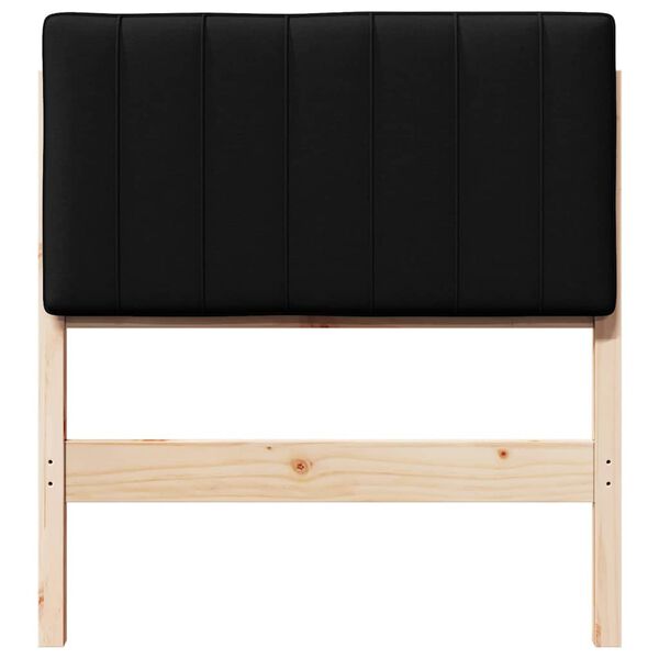 vidaXL T&ecirc;te de lit capitonn&eacute;e Marron et Noir 75 cm Pin massif