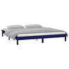 vidaXL Cadre de lit &agrave; LED sans matelas noir 120x190 cm bois massif