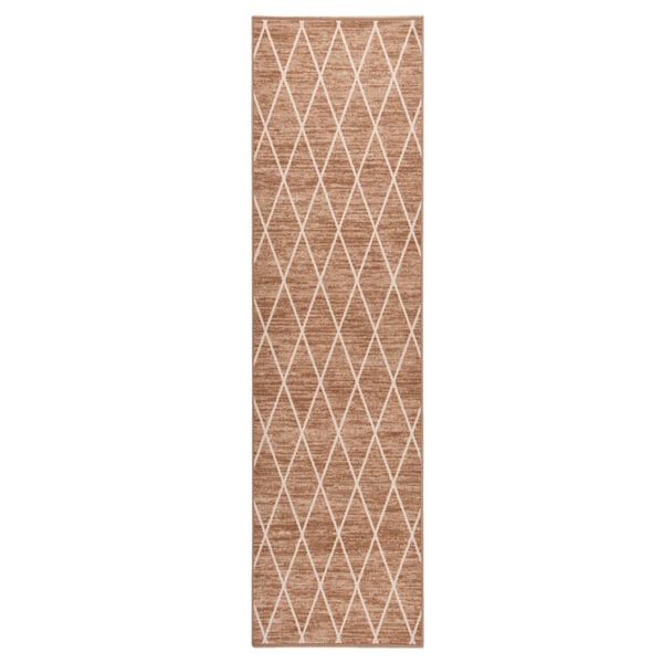 vidaXL Tapis de couloir Marron clair 80x400 cm