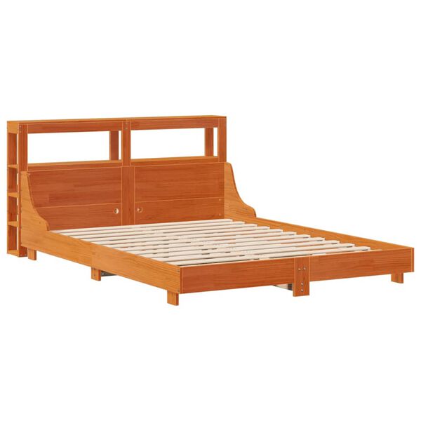 vidaXL Cadre de lit sans matelas cire marron 140x200cm bois pin massif