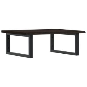 vidaXL &Eacute;tag&egrave;re de vasque murale acier et bois de ch&ecirc;ne massif