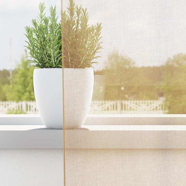 vidaXL Rideaux en voile avec boucles 2 pcs sable 140x225 cm