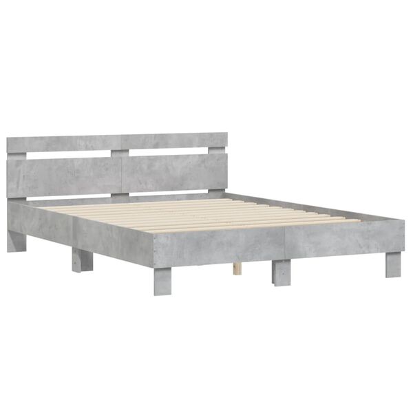 vidaXL Cadre de lit sans matelas gris b&eacute;ton 150x200 cm