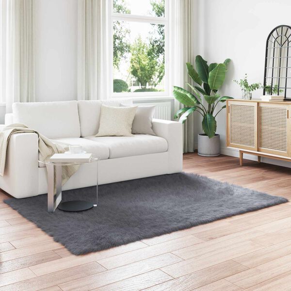 vidaXL Tapis en fausse Tafalla Anthracite 160 x 230 cm Polyester