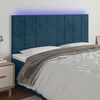 vidaXL T&ecirc;te de lit &agrave; LED Bleu fonc&eacute; 160x5x118/128 cm Velours