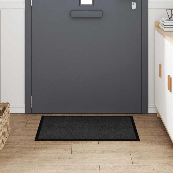 vidaXL Tapis de porte Anthracite 60 x 40 x 1.2 cm Tissu en teddy