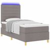 vidaXL Lit &agrave; ressort LED avec matelas Taupe 90 x 190 cm tissu