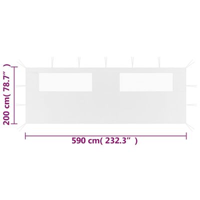 vidaXL Paroi latérale de belvédère avec fenêtres 6x2 m Blanc