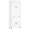 vidaXL Buffet haut Blanc 69,5x34x180 cm Bois d'ing&eacute;nierie