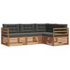 vidaXL Ensemble de canap&eacute;s d'ext&eacute;rieur 4 pc Naturel et Anthracite