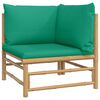 vidaXL Salon de jardin 9 pcs avec coussins vert bambou