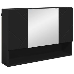 vidaXL Armoire Miroir Noir 80 x 17 x 55 cm Bois d'ing&eacute;nierie