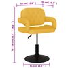 vidaXL Chaises pivotantes &agrave; manger lot de 2 jaune moutarde tissu