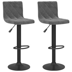 vidaXL Tabourets de bar lot de 2 gris fonc&eacute; velours