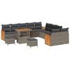 vidaXL Ensemble de canap&eacute; de jardin avec coussin 13 pcs Gris