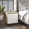 vidaXL Tables de chevet avec pieds en m&eacute;tal ch&ecirc;ne sonoma et blanc