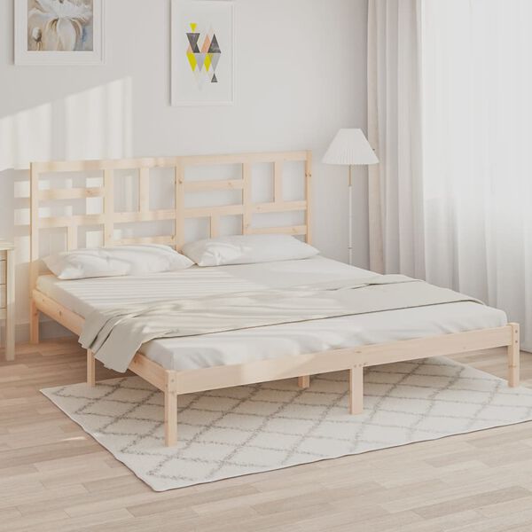 vidaXL Cadre de lit sans matelas bois massif 200x200 cm