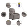 vidaXL Fauteuil inclinable de massage Taupe Tissu