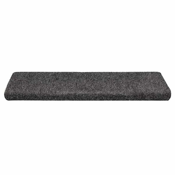 vidaXL Tapis d'escalier autocollants, 30 pi&egrave;ces, 65 x 21 x 4 cm, gris, bord rectangulaire
