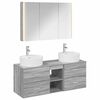 vidaXL Ensemble de mobilier de salle de bain 4 pc Sonoma gris
