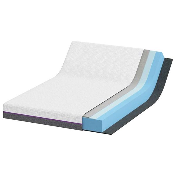 vidaXL Matelas Blanc et Gris 160 x 200 cm Mousse à Mémoire