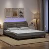 vidaXL Cadre de lit avec LED sans matelas Hvar taupe 180x200 cm tissu