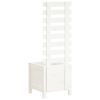 vidaXL Jardinière avec support blanc 39x39,5x114 cm bois de pin massif