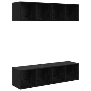 vidaXL Ensemble meuble TV 4 pc Ch&ecirc;ne noir Bois d'ing&eacute;nierie
