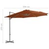 vidaXL Parasol de jardin en porte-à-faux avec mât en acier terre cuite