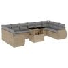 vidaXL Salon de jardin 11 pcs avec coussins beige r&eacute;sine tress&eacute;e