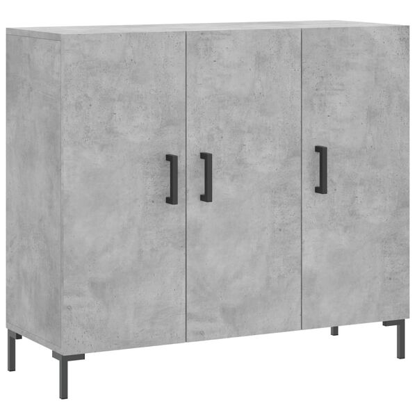 vidaXL Buffet gris b&eacute;ton 90x34x80 cm bois d'ing&eacute;nierie
