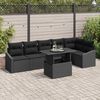 vidaXL Ensemble de canapé de jardin avec coussin Réglable 7 pcs Noir