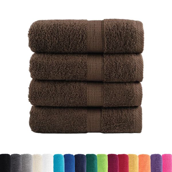 vidaXL Serviettes de toilette premium SOLUND 4 pièces Marron 30 x 30 cm 600 g/m²