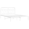 vidaXL Cadre de lit m&eacute;tal sans matelas et t&ecirc;te de lit blanc 140x190 cm
