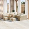 vidaXL Ensemble de canap&eacute; de jardin 13 pcs Beige Poly rotin