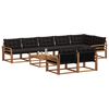 vidaXL Ensemble de canap&eacute;s d'ext&eacute;rieur 9 pcs Naturel et Noir