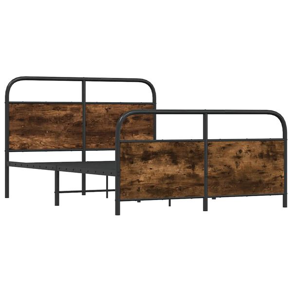 vidaXL Cadre de lit sans matelas 120x200 cm ch&ecirc;ne fum&eacute; bois ing&eacute;nierie