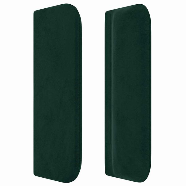 vidaXL T&ecirc;te de lit avec oreilles Vert fonc&eacute; 163x16x78/88 cm Velours
