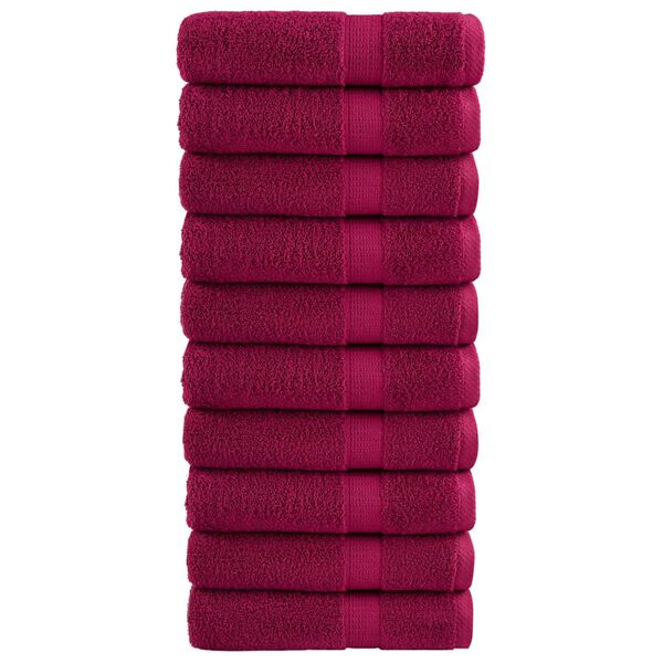 vidaXL Serviettes de bain de qualité supérieure SOLUND 10 pcs bordeaux