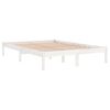 vidaXL Cadre de lit sans matelas blanc bois massif