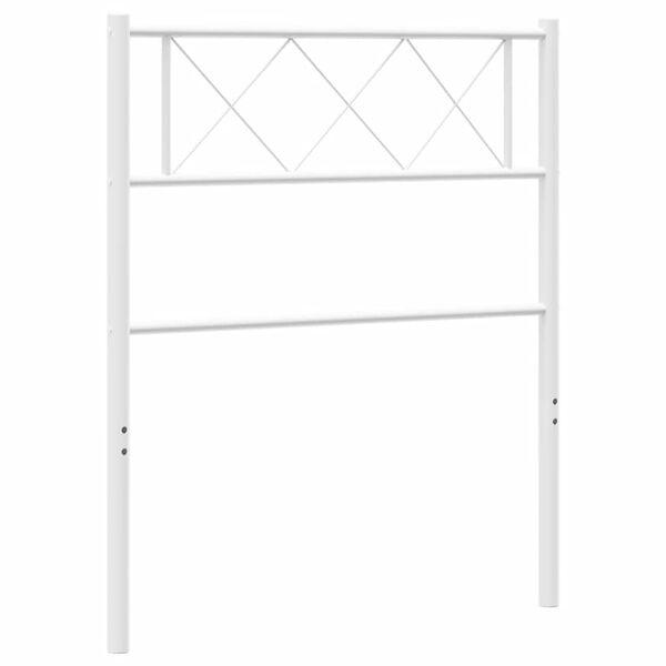 vidaXL T&ecirc;te de lit de remplacement m&eacute;tal blanc 75 cm