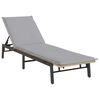 vidaXL Chaise longue avec coussin beige r&eacute;sine tress&eacute;e