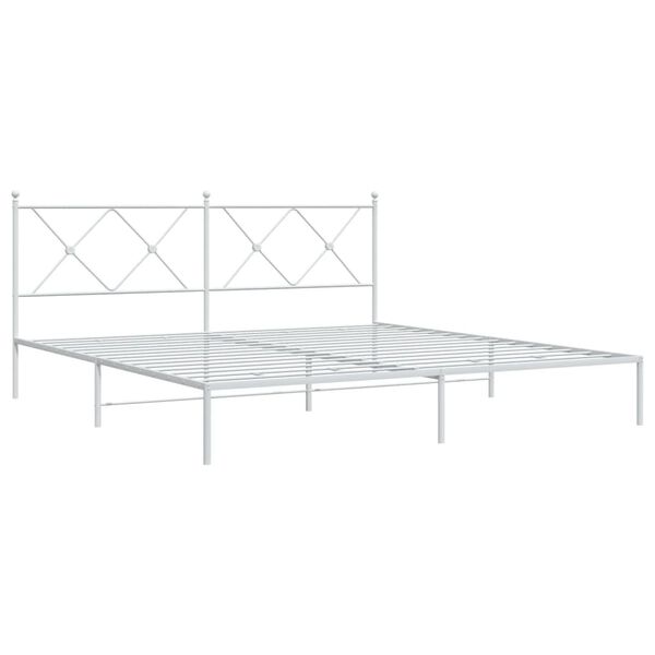 vidaXL Cadre de lit m&eacute;tal sans matelas et t&ecirc;te de lit blanc 183x213 cm