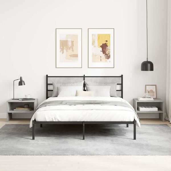 vidaXL Table de chevet Gris b&eacute;ton 40x30x30 cm Bois ing&eacute;nierie