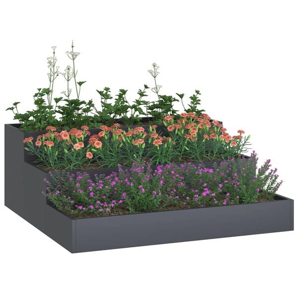 vidaXL Cache-pot de jardin Anthracite 90 x 90 x 35 cm