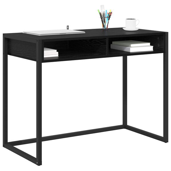 vidaXL Bureau Ch&ecirc;ne noir 100 x 50 x 75 cm Bois d'ing&eacute;nierie