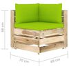 vidaXL Salon de jardin 6 pcs avec coussins Bois impr&eacute;gn&eacute; de vert