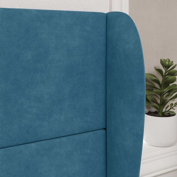 vidaXL Oreille de t&ecirc;te de lit Bleu 80 x 23 x 6 cm Velours