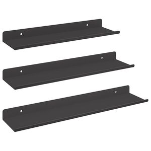 vidaXL &Eacute;tag&egrave;re flottante 3 pcs Noir 40 x 9 x 2,5 cm Acier